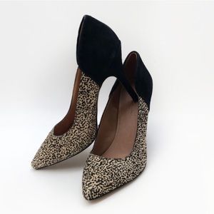 Madewell spotted calf hair and suede heel